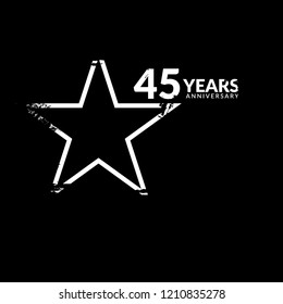 grunge 45 years anniversary celebration simple logo