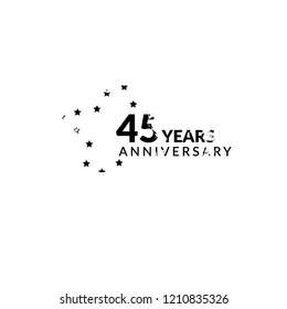 grunge 45 years anniversary celebration simple logo