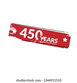 grunge 450 years anniversary celebration simple logo