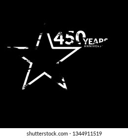 grunge 450 years anniversary celebration simple logo