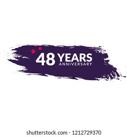 grunge 48 years anniversary celebration simple logo