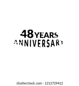 grunge 48 years anniversary celebration simple logo