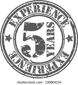 Grunge 5 years of experience rubber stamp, vector illustration