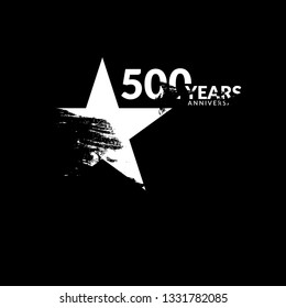 grunge 500 years anniversary celebration simple logo