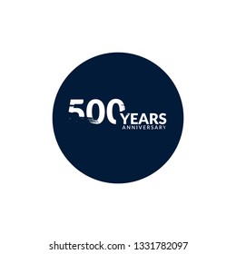 grunge 500 years anniversary celebration simple logo