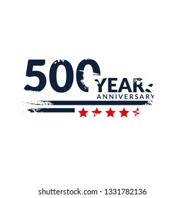 grunge 500 years anniversary celebration simple logo