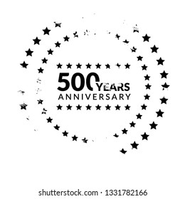 grunge 500 years anniversary celebration simple logo