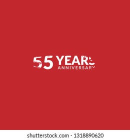 grunge 55 years anniversary celebration simple logo