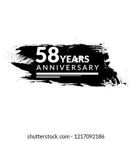 grunge 58 years anniversary celebration simple logo