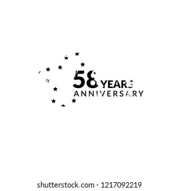 grunge 58 years anniversary celebration simple logo