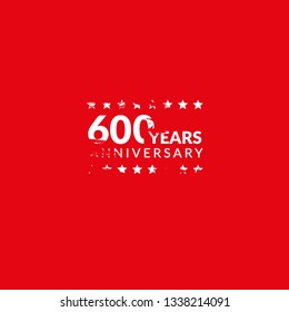 Grunge 600 years anniversary celebration simple logo