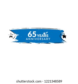 Grunge 65 years anniversary celebration simple logo