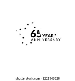 Grunge 65 years anniversary celebration simple logo