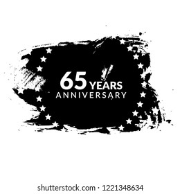 Grunge 65 years anniversary celebration simple logo