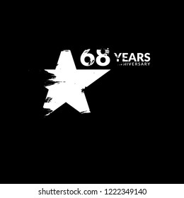 grunge 68 years anniversary celebration simple logo