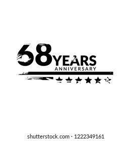 grunge 68 years anniversary celebration simple logo