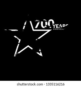 grunge 700 years anniversary celebration simple logo.grunge illustration