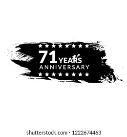 grunge 71 years anniversary celebration simple logo