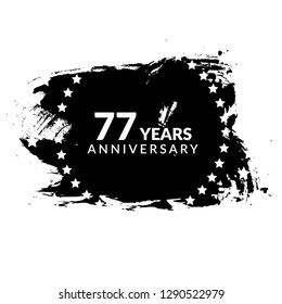 grunge 77 years anniversary celebration simple logo