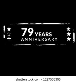 grunge 79 years anniversary celebration simple logo