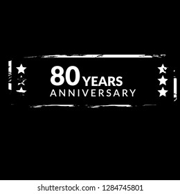grunge 80 years anniversary celebration simple logo