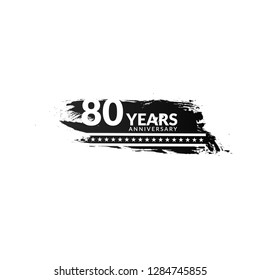 grunge 80 years anniversary celebration simple logo