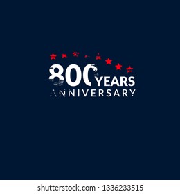 grunge 800 years anniversary celebration simple logo