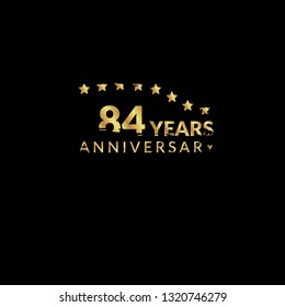 grunge 84 years anniversary celebration simple logo