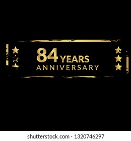 grunge 84 years anniversary celebration simple logo