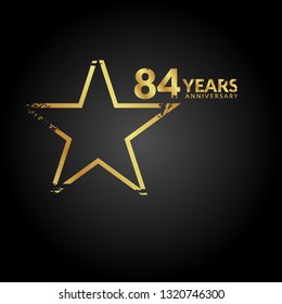 grunge 84 years anniversary celebration simple logo