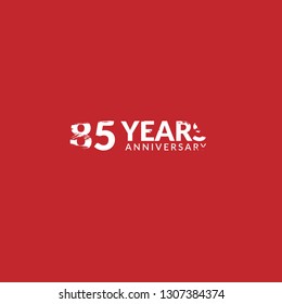 grunge 85 years anniversary celebration simple logo