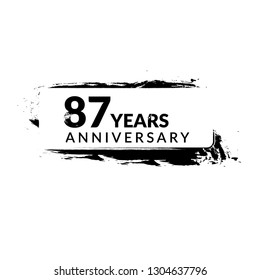 grunge 87 years anniversary celebration simple logo