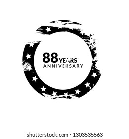 grunge 88 years anniversary celebration simple logo