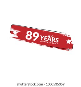 grunge 89 years anniversary celebration simple logo