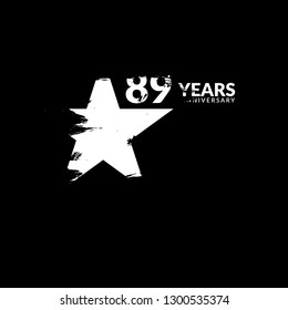grunge 89 years anniversary celebration simple logo