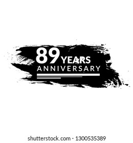 grunge 89 years anniversary celebration simple logo