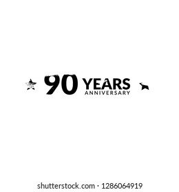 grunge 90 years anniversary celebration simple logo