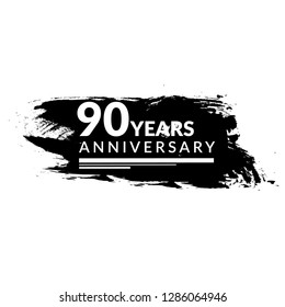grunge 90 years anniversary celebration simple logo