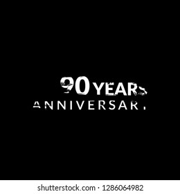 grunge 90 years anniversary celebration simple logo