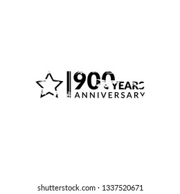 grunge 900 years anniversary celebration simple logo