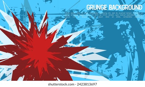Grunge abstract background blue with red color design. template banner promotion media. vector illustration. 