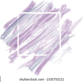 Grunge abstract background brush paint texture design acrylic stroke poster illustration vector over square frame.