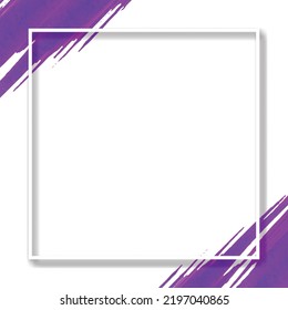 Grunge abstract background brush paint texture design acrylic stroke poster illustration vector over square frame.