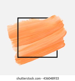 Grunge abstract background brush paint texture design acrylic stroke poster illustration vector over square frame. Rough paper hand painted vector. Perfect design for headline, logo and sale banner. 