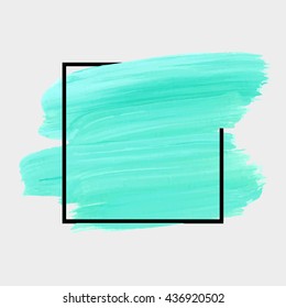 Grunge abstract background brush paint texture design acrylic stroke poster illustration vector over square frame. Rough paper hand painted vector. Perfect design for headline, logo and sale banner. 