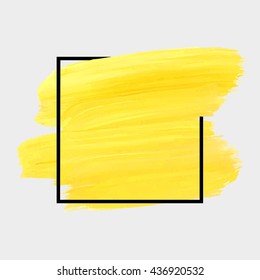 Grunge abstract background brush paint texture design acrylic stroke poster illustration vector over square frame. Rough paper hand painted vector. Perfect design for headline, logo and sale banner. 