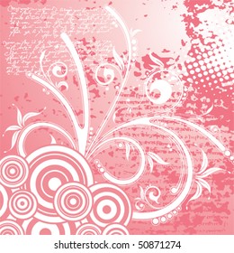 Grunge abstract background with circle, element for design, vector illustration