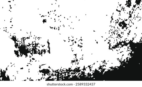 Grunge abstract background creates a striking black and white design