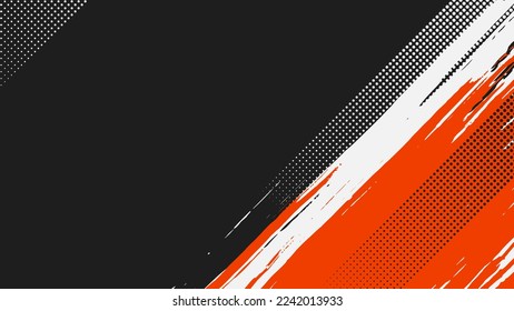 Grunge abstract background with halftone and paint brush effect texture 