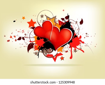 Grunge abstract background with heart